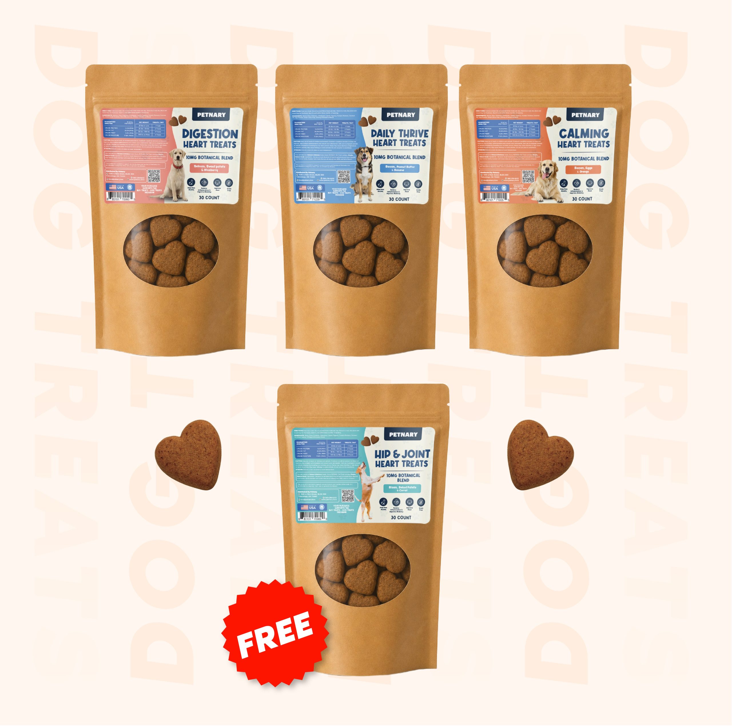 Daily Thrive, Calm, Digestion & Hip + Joints| Bundle for Dogs (Buy 3, Get 1 Free)